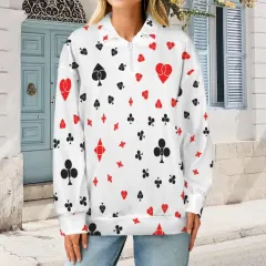 Custom Women's Quarter Zip Pullover Sweatshirt thumbnail 1