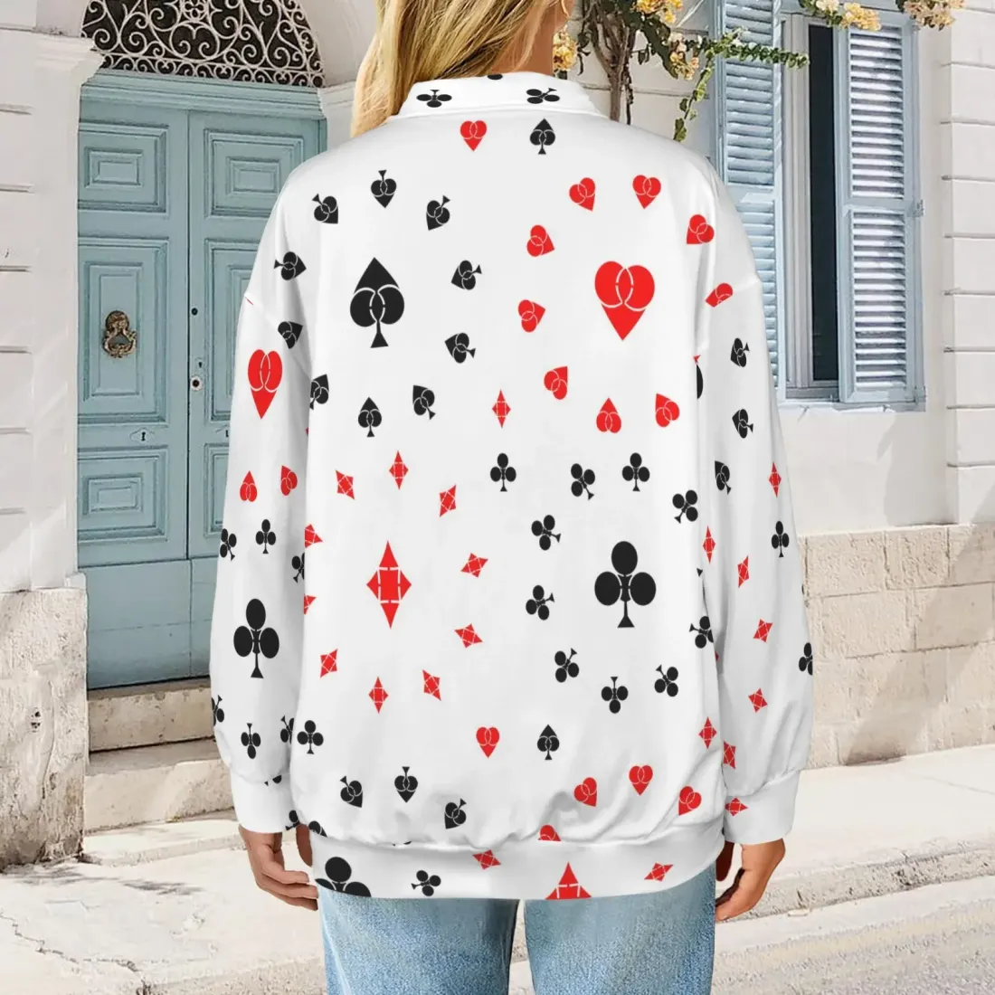 Custom Women's Quarter Zip Pullover Sweatshirt — photo 3