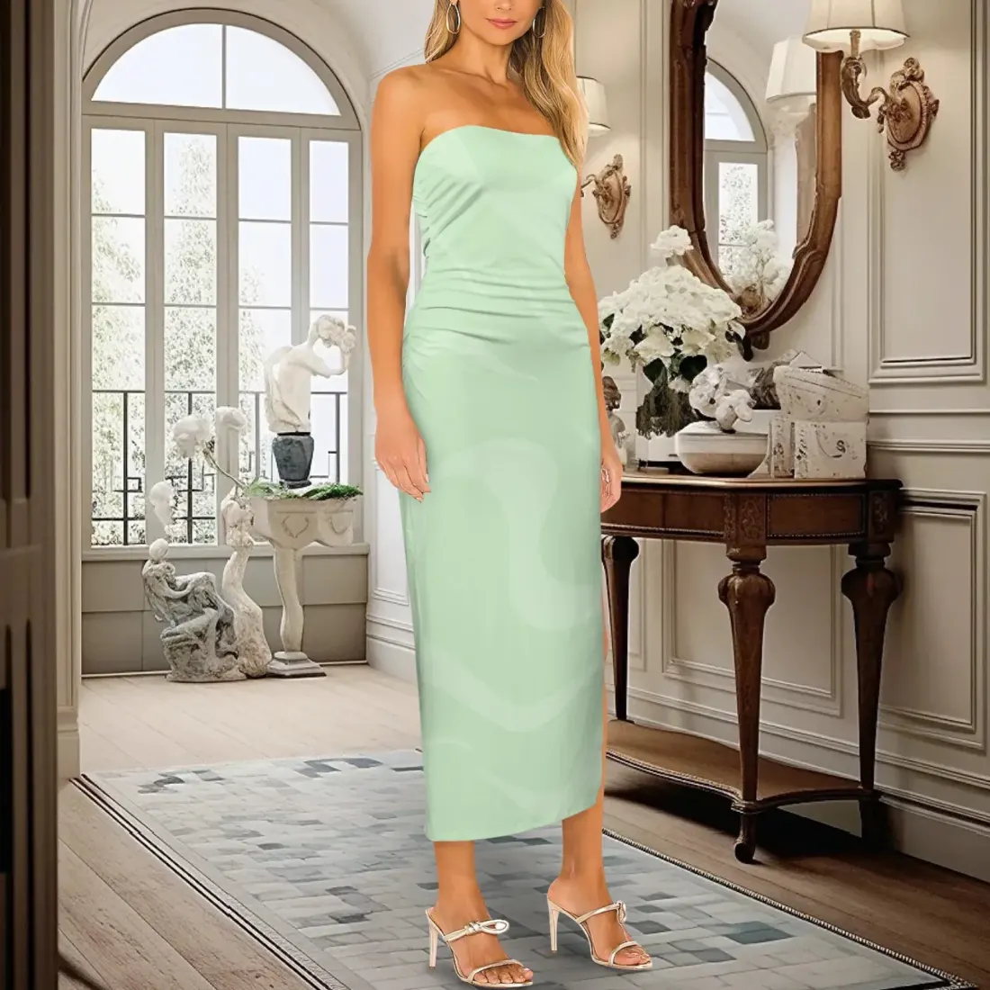 Women's Strapless Slit Maxi Dress — photo 2