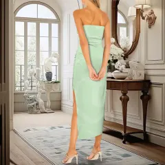 Women's Strapless Slit Maxi Dress thumbnail 3