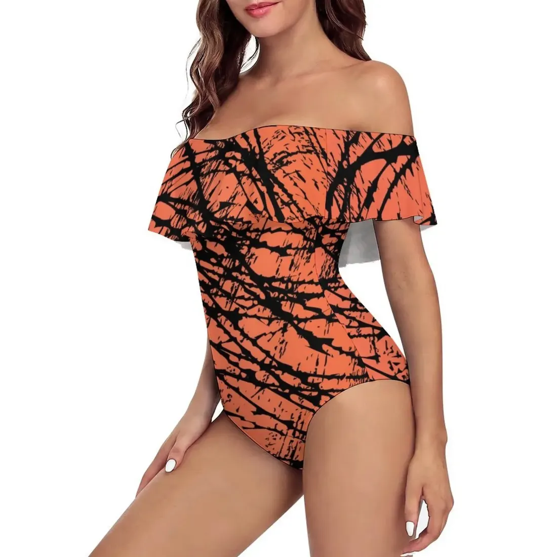 Women's Off-Shoulder Ruffle One-Piece Swimsuit — photo 4
