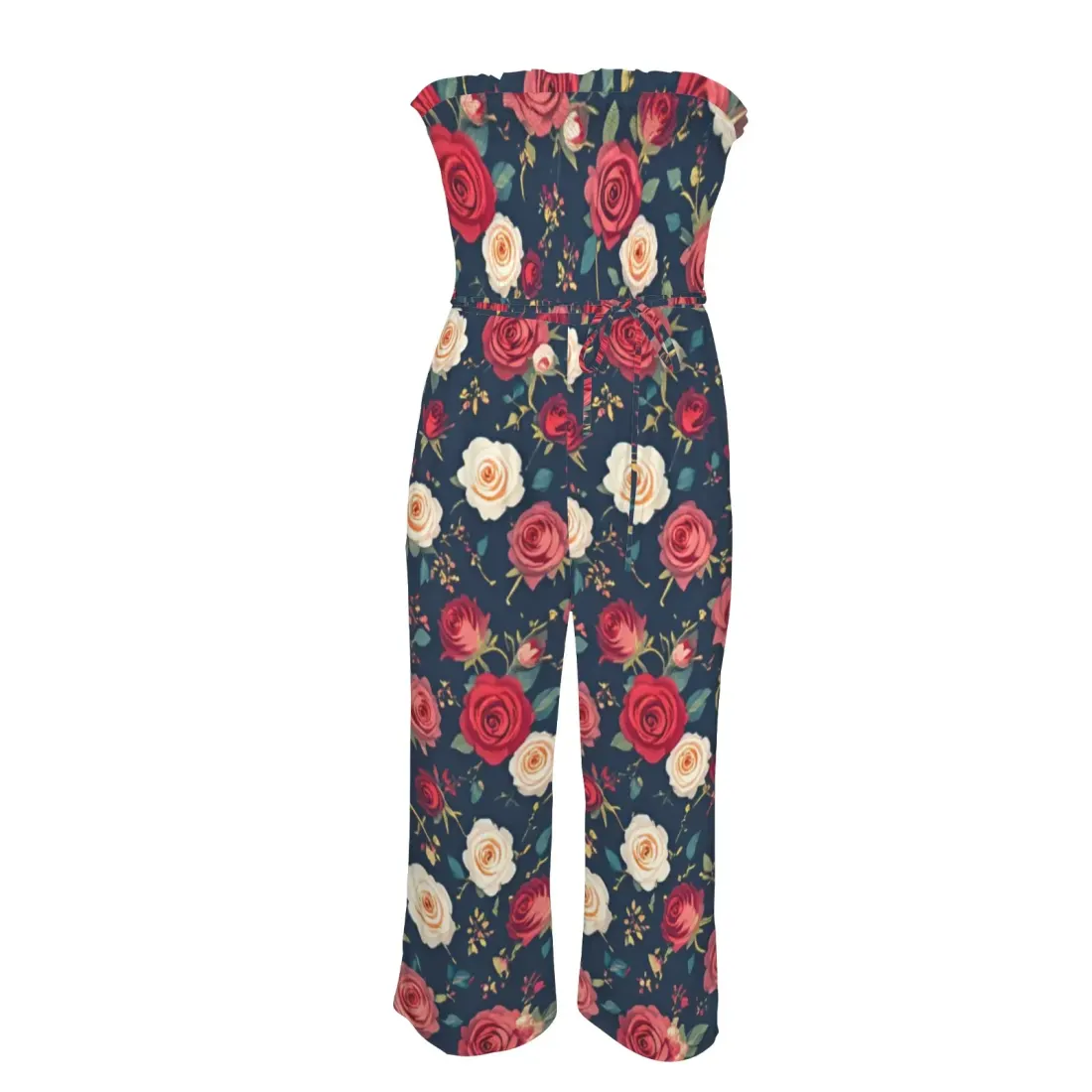 Women's Strapless Smocked Wide-Leg Jumpsuit — photo 5