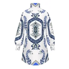 Turtleneck Lantern Sleeve Dress thumbnail 1