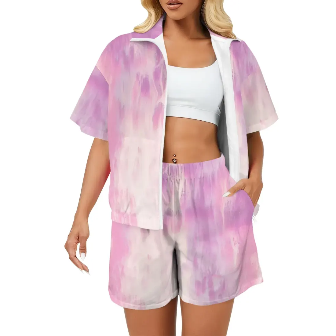 Women's Short Windbreaker 2 Piece Set (Model Sets 35) — photo 3