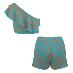 Women's One Shoulder Ruffle Two-Piece Set thumbnail 4