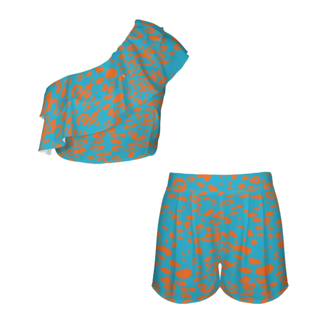 Women's One Shoulder Ruffle Two-Piece Set — photo 5
