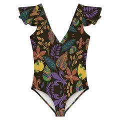 Women's V-neck Ruffle Sleeve One Piece Swimsuit thumbnail 4