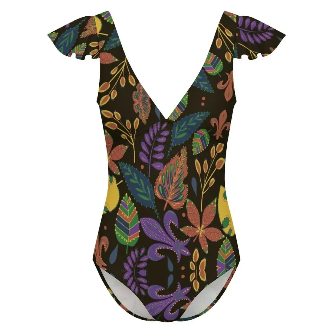 Women's V-neck Ruffle Sleeve One Piece Swimsuit — photo 5