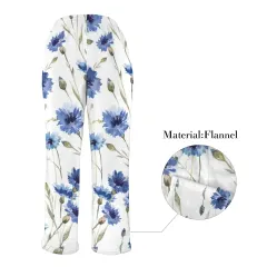 Custom Women's Flannel Pajama Trousers (Model L76) thumbnail 4