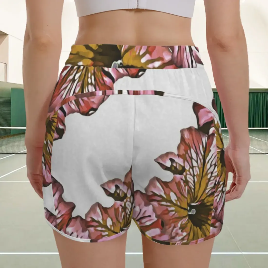 Elastic High Waist Zipper Pocket Active Shorts — photo 3