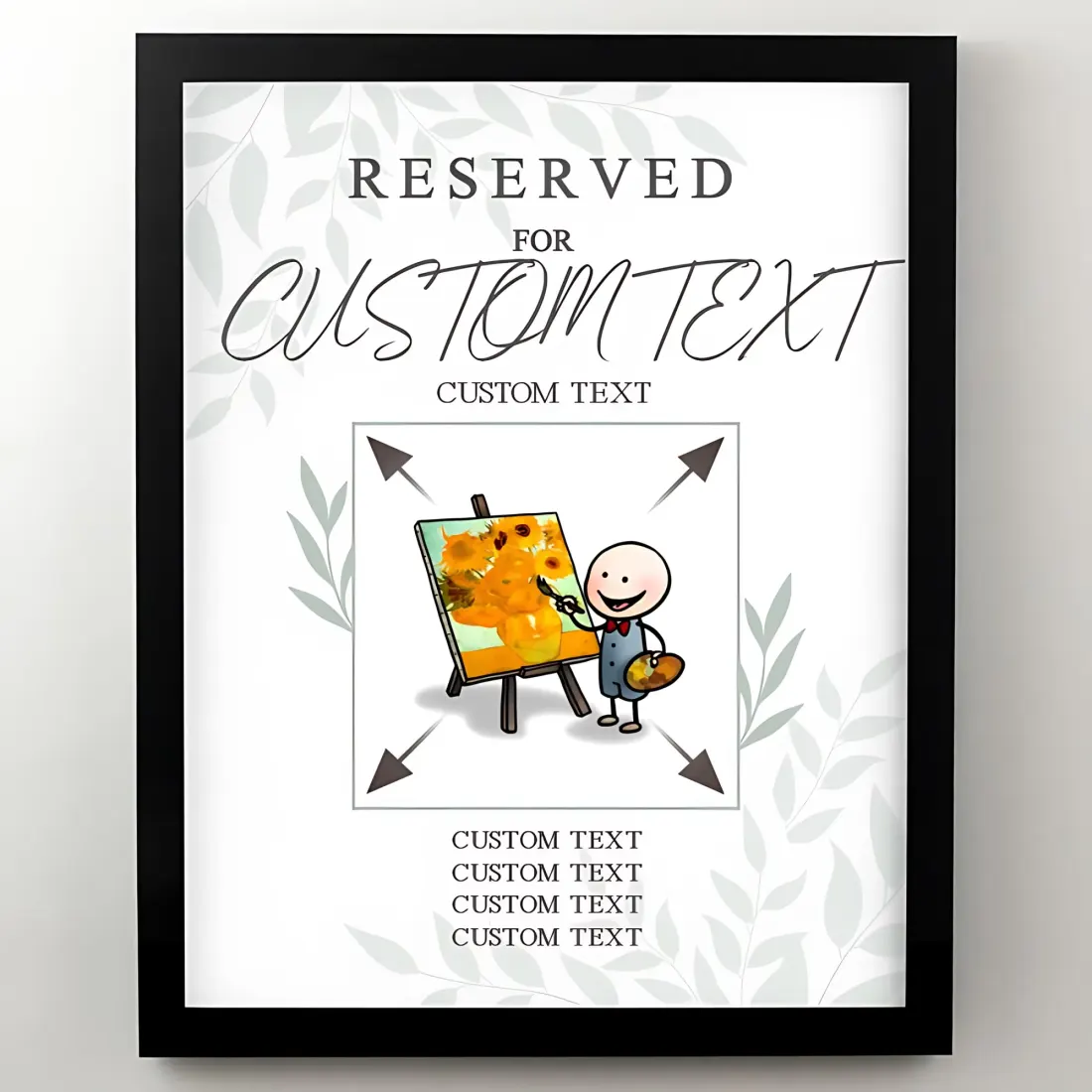 Personalised Reserved For Photo Frame, Custom Engraved Black Keepsake, Wedding Memorial Decor — photo 2