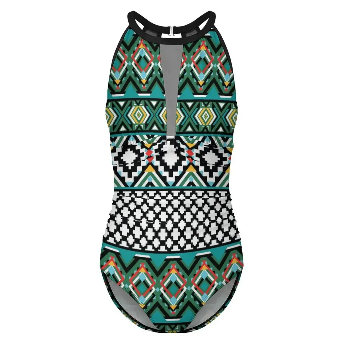 Women's Plunge Mesh Ruched Swimsuit — photo 4