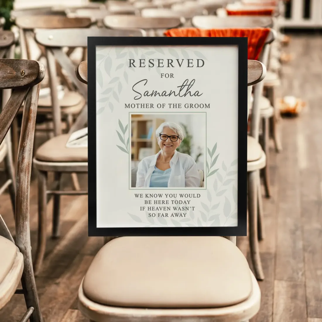 Personalised Reserved For Photo Frame, Custom Engraved Black Keepsake, Wedding Memorial Decor — photo 3