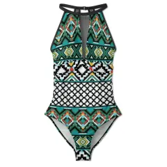 Women's Plunge Mesh Ruched Swimsuit thumbnail 5