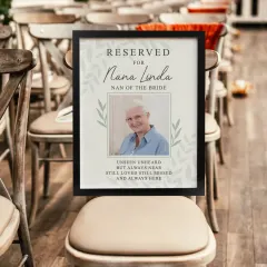 Personalised Reserved For Photo Frame, Custom Engraved Black Keepsake, Wedding Memorial Decor thumbnail 4