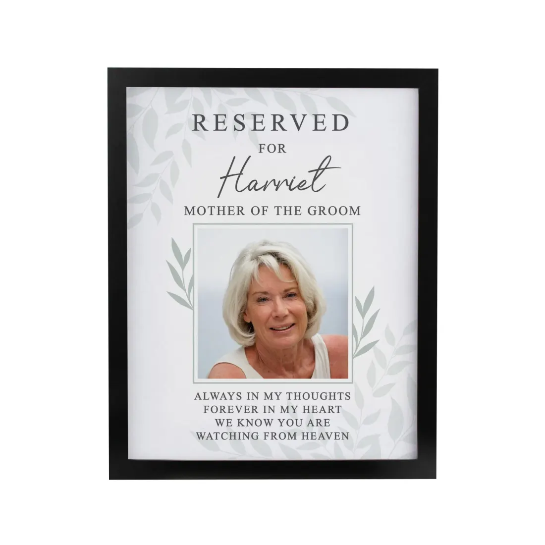 Personalised Reserved For Photo Frame, Custom Engraved Black Keepsake, Wedding Memorial Decor — photo 5
