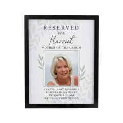 Personalised Reserved For Photo Frame, Custom Engraved Black Keepsake, Wedding Memorial Decor thumbnail 5