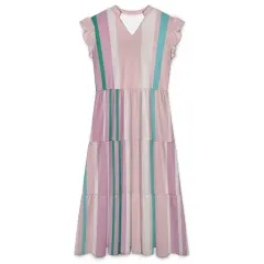 Women's Ruffle Sleeve Tiered Midi Dress thumbnail 5