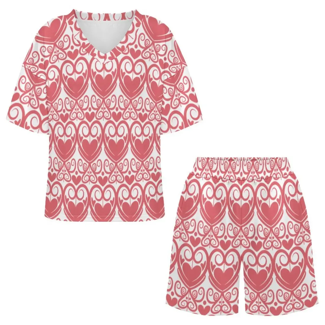 Women's V-Neck Short Sleeve Pajama Set — photo 2