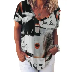 Women's Short-Sleeve V-Neck T-Shirt thumbnail 2
