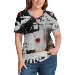 Women's Short-Sleeve V-Neck T-Shirt thumbnail 3
