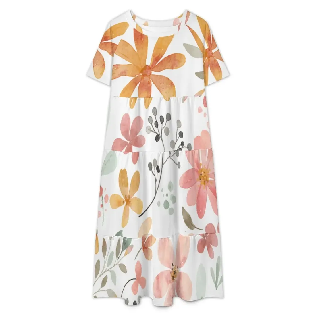 Women's Casual Mid-Sleeve Ruffle Dress — photo 2