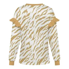 Women's Lightweight Ruffle Shoulder Sweatshirt thumbnail 3