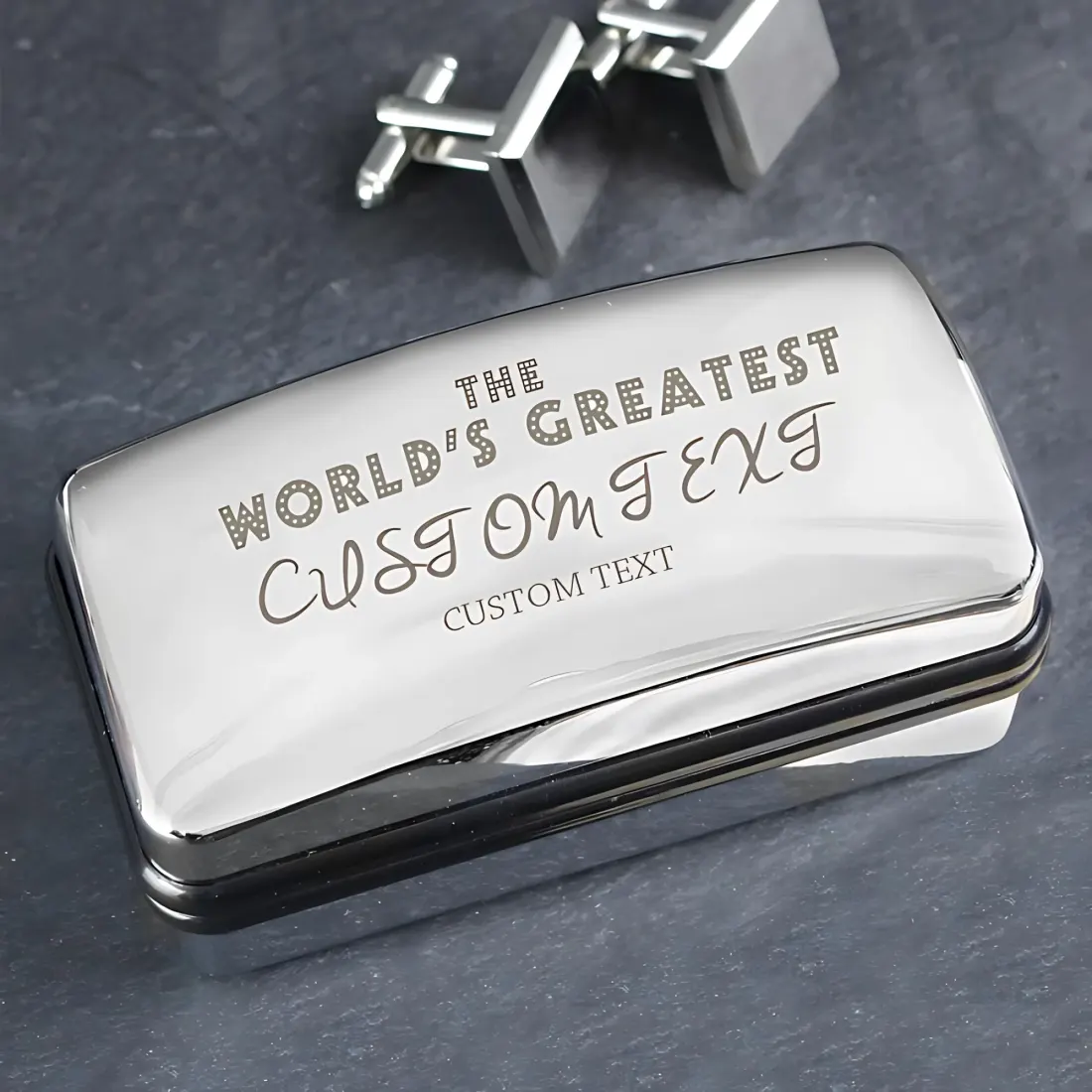 Personalised “The World’s Greatest” Cufflink Box, Custom Role and Message Gift for Him — photo 2