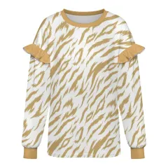 Women's Lightweight Ruffle Shoulder Sweatshirt thumbnail 4
