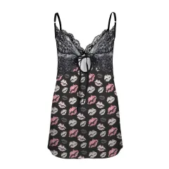 Lace Low Cut Backless Cami Pajama Dress (Model D72) thumbnail 5