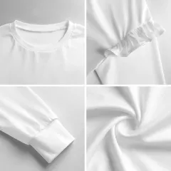 Women's Lightweight Ruffle Shoulder Sweatshirt thumbnail 6