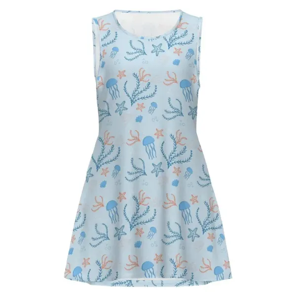 Sleeveless Round Neck A-Line Dress
