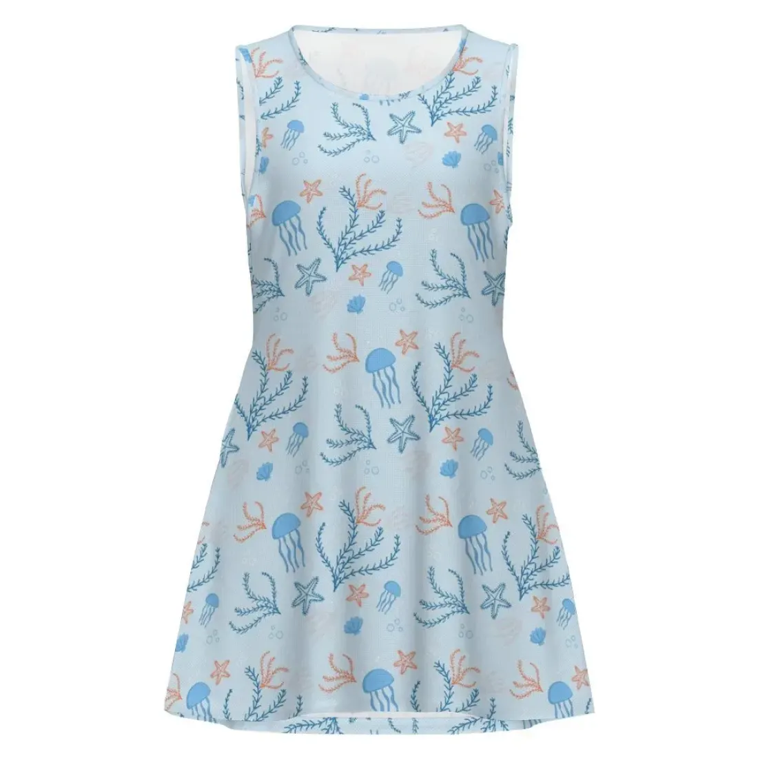 Sleeveless Round Neck A-Line Dress