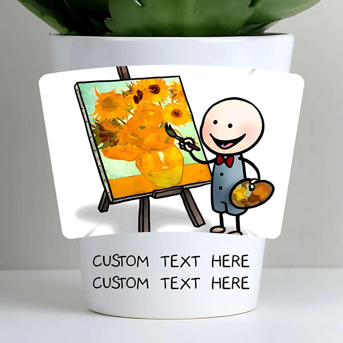 Childrens Drawing Photo Upload Plant Pot, Custom Kids Artwork Gift for Dad or Grandparents — photo 2