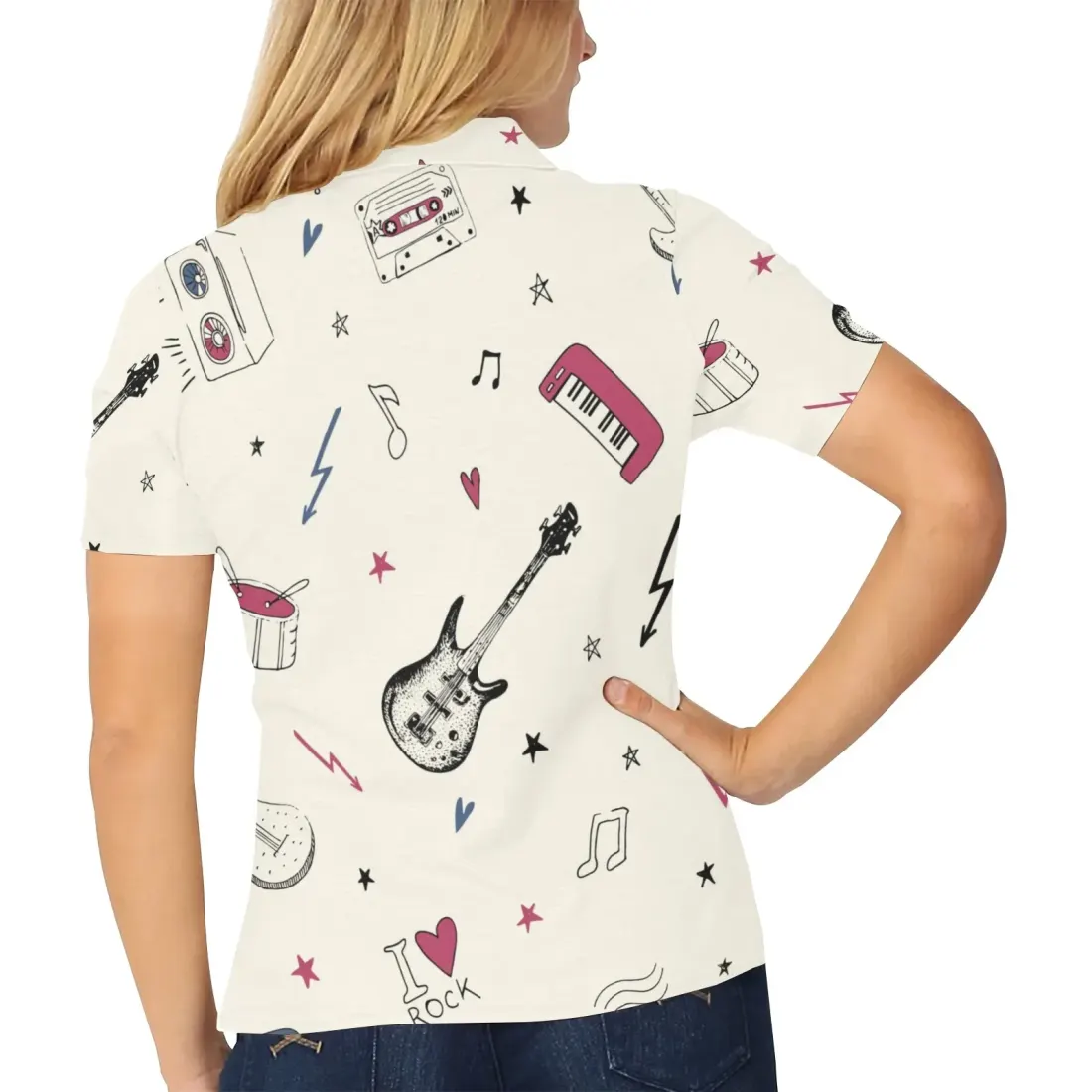 Women's All Over Print Polo Shirt (ModelT55) — photo 2