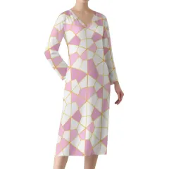 Women's V-Neck Long Sleeve Midi Dress thumbnail 1