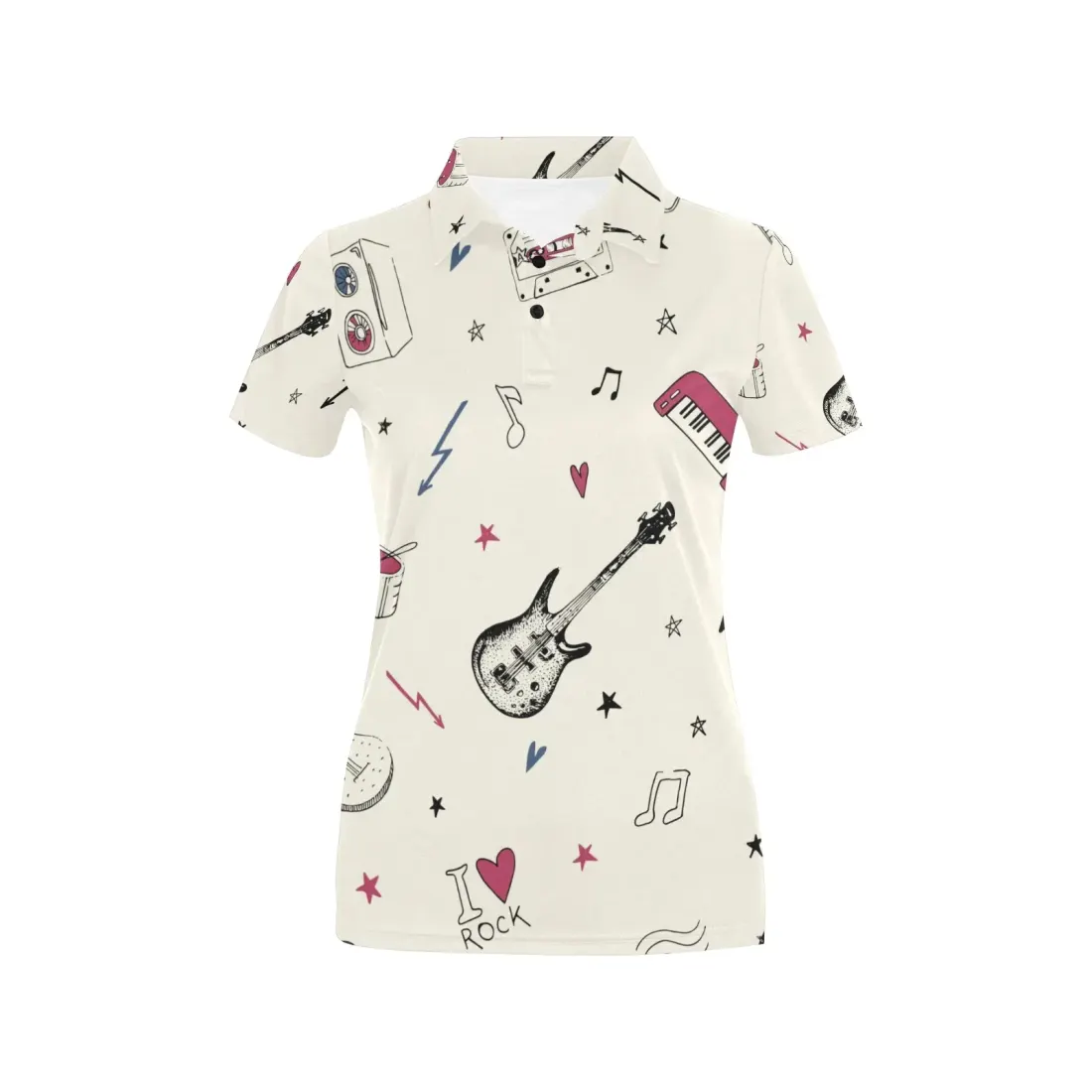 Women's All Over Print Polo Shirt (ModelT55) — photo 3