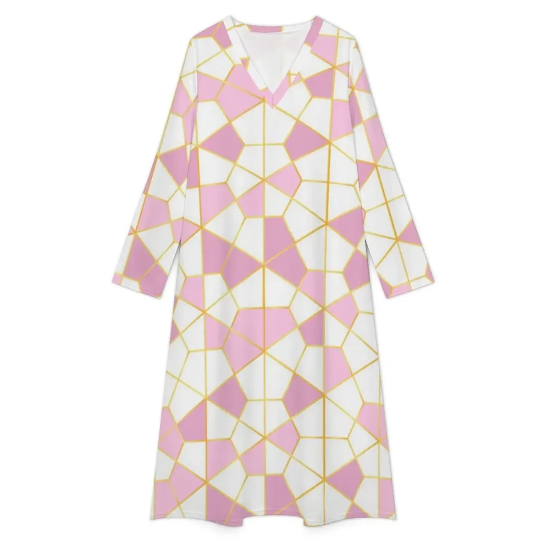 Women's V-Neck Long Sleeve Midi Dress — photo 2