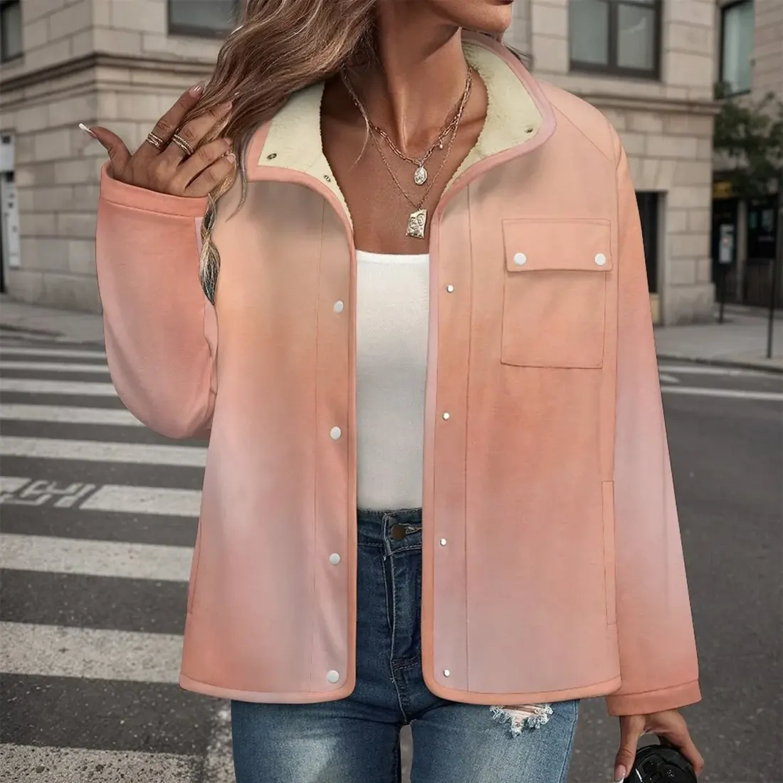 Women's Stand Collar Fleece Jacket