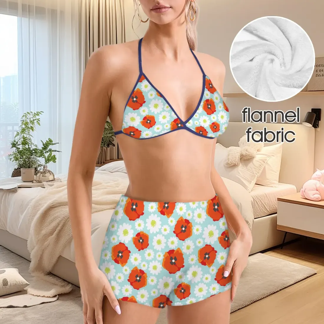 Women's Bikini Top & Shorts Pajama Set (Model Sets 28) — photo 2