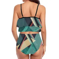 High Waisted Double Ruffle Bikini Set(ModelS34) thumbnail 2
