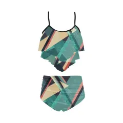 High Waisted Double Ruffle Bikini Set(ModelS34) thumbnail 3
