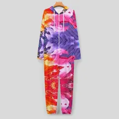 One-Piece Zip-Up Hooded Loungewear thumbnail 4