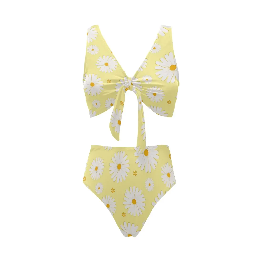 Chest Bowknot High Waisted Bikini Swimsuit (ModelS33) — photo 3