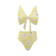 Chest Bowknot High Waisted Bikini Swimsuit (ModelS33) thumbnail 3