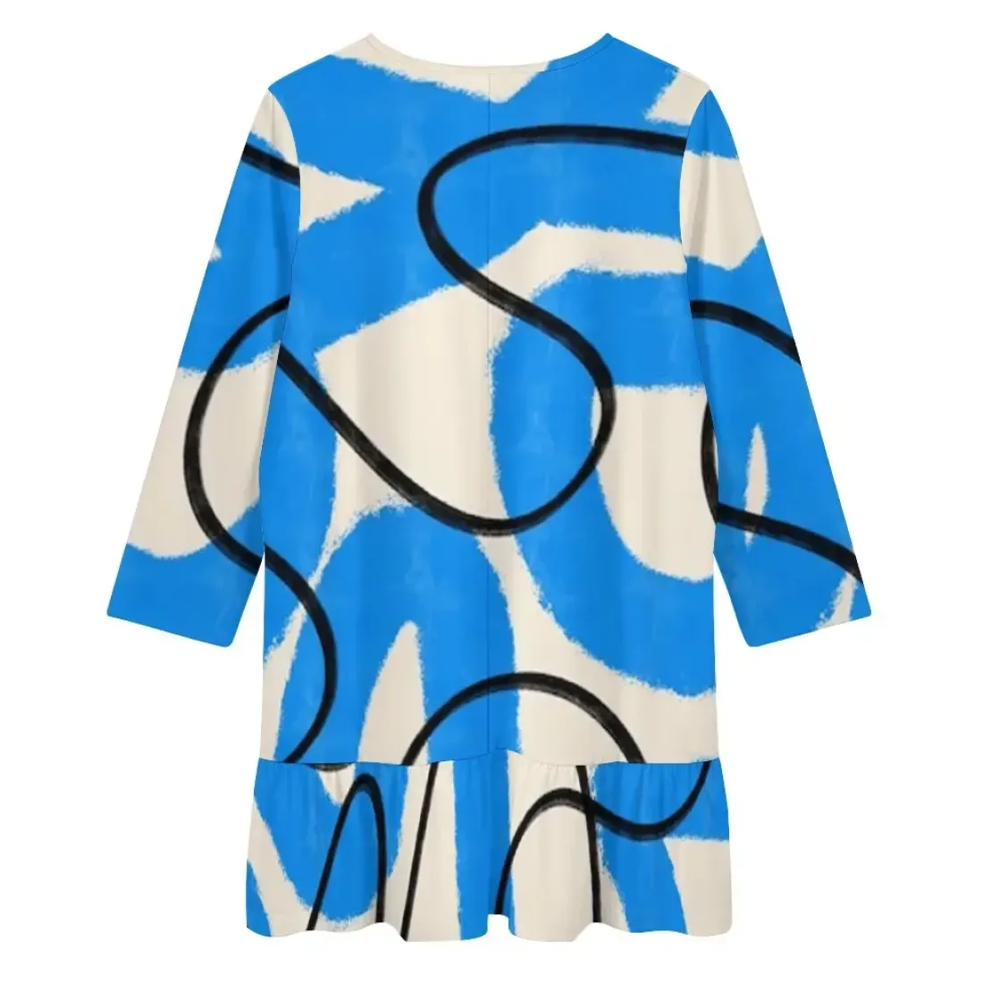 Women's Long-Sleeve V-Neck Ruffle Mini Dress — photo 3