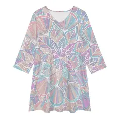 V-Neck Three-Quarter Sleeve Dress thumbnail 2