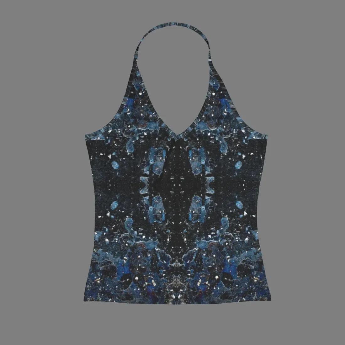 Custom V-neck Halter Open Back Tank Top(Model T83) — photo 4