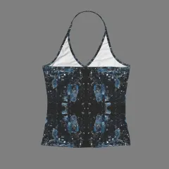 Custom V-neck Halter Open Back Tank Top(Model T83) thumbnail 5