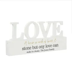 Personalised Black and Gold Free Text LOVE Word Plaque, Custom Couples Home Shelf Sign thumbnail 5